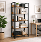 Estantería Moderno Minimalista de Madera y Hierro para Oficina y Hogar - Miniatura 4