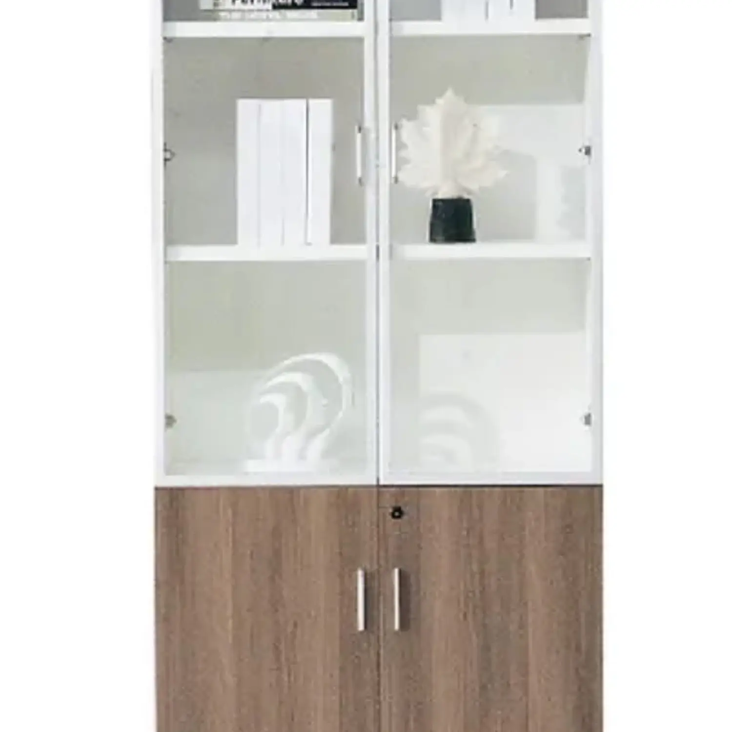 Vitrina de Madera Moderna con Puertas de Vidrio para Oficina u Hogar 2