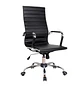 Silla de Oficina Ejecutiva Negra con Brazos Cromados y Ruedas - Miniatura 4