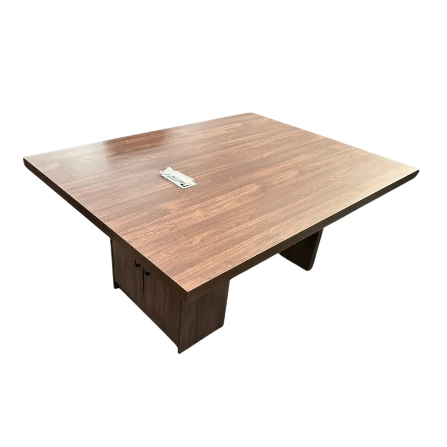 Mesa de Reuniones Rectangular en Madera Oscura con Cajones  3
