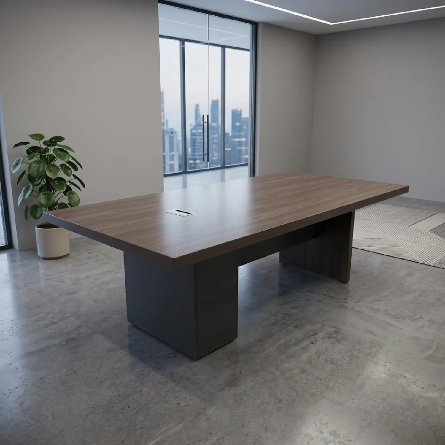 Mesa de Reuniones Rectangular de Madera Moderna para Oficina 3