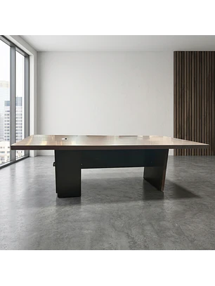 Mesa de Reuniones Rectangular de Madera Moderna para Oficina