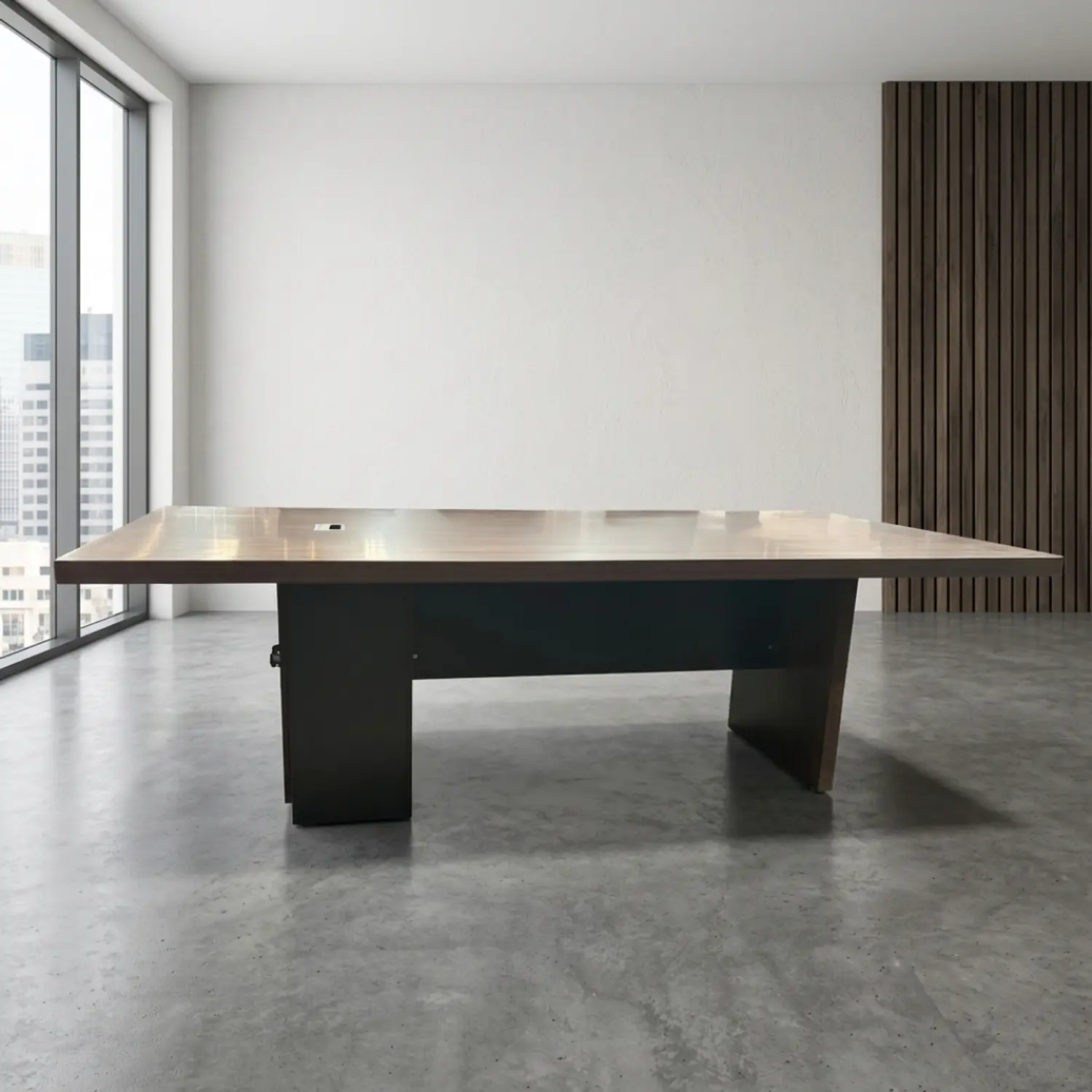 Mesa de Reuniones Rectangular de Madera Moderna para Oficina 1