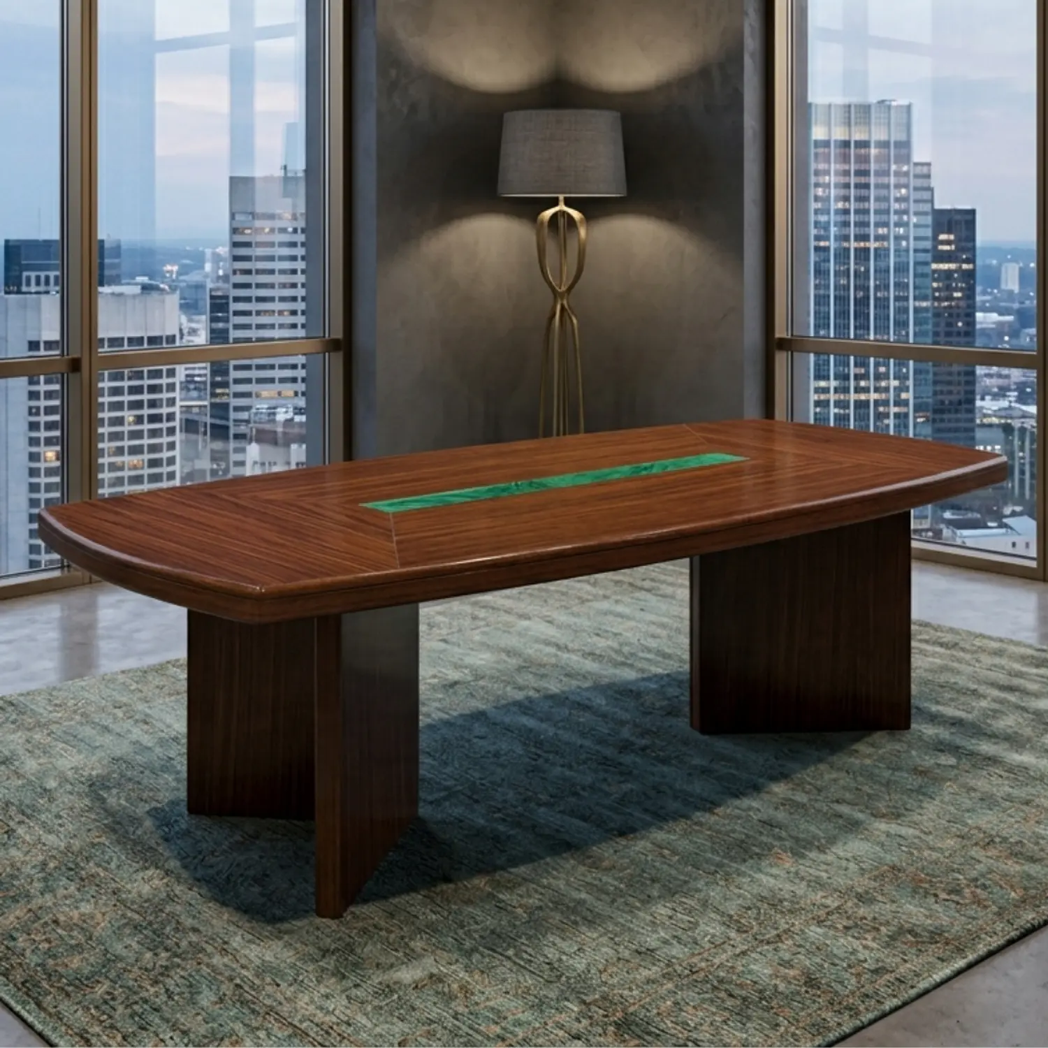 Mesa de Reuniones Rectangular de Madera para Oficina 2