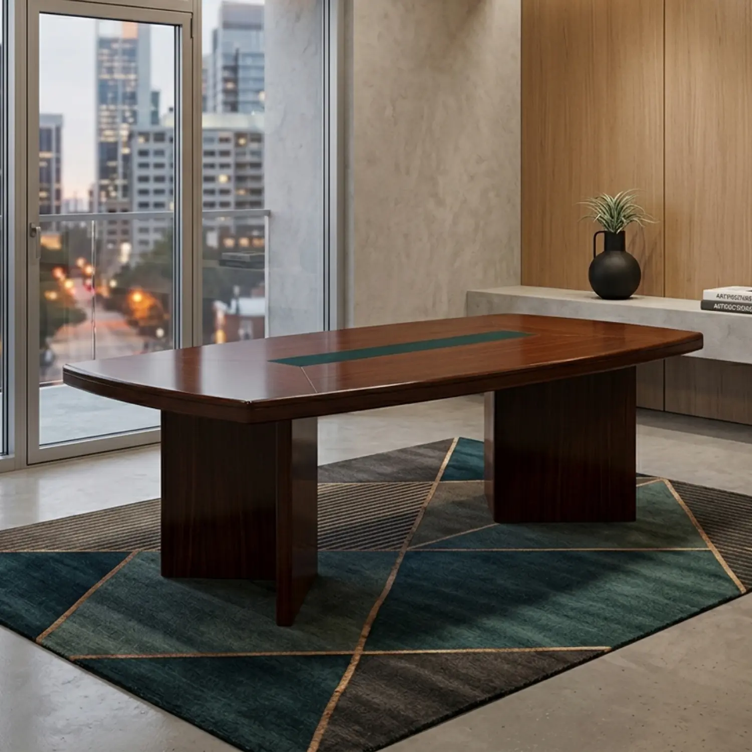 Mesa de Reuniones Rectangular de Madera para Oficina 3