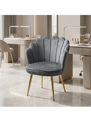 Silla Manicure Profesional Velvet Tipo Concha para Uñas y Salón de Belleza