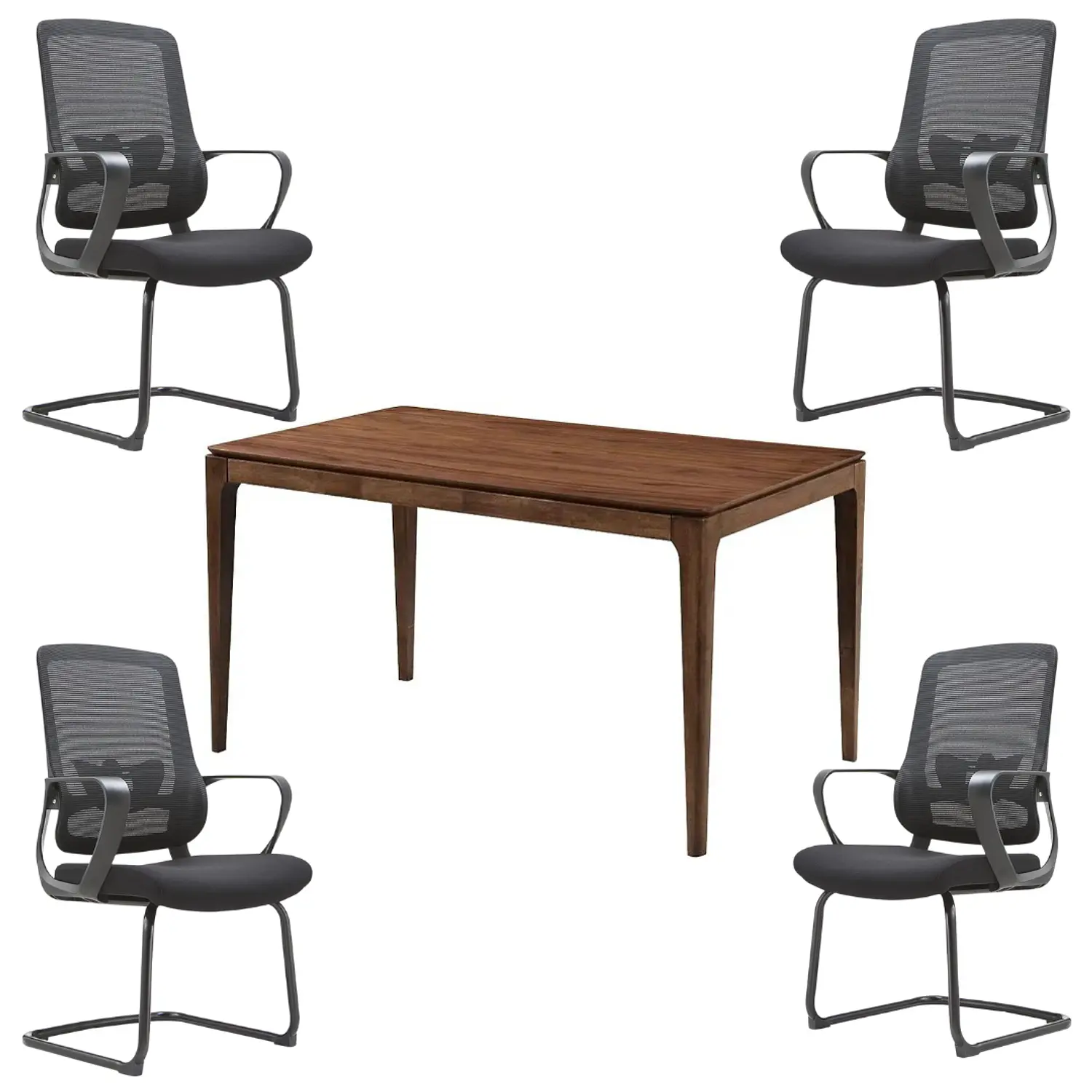 Mesa de Reuniones Rectangular de Madera para 4 y 6 Sillas  10