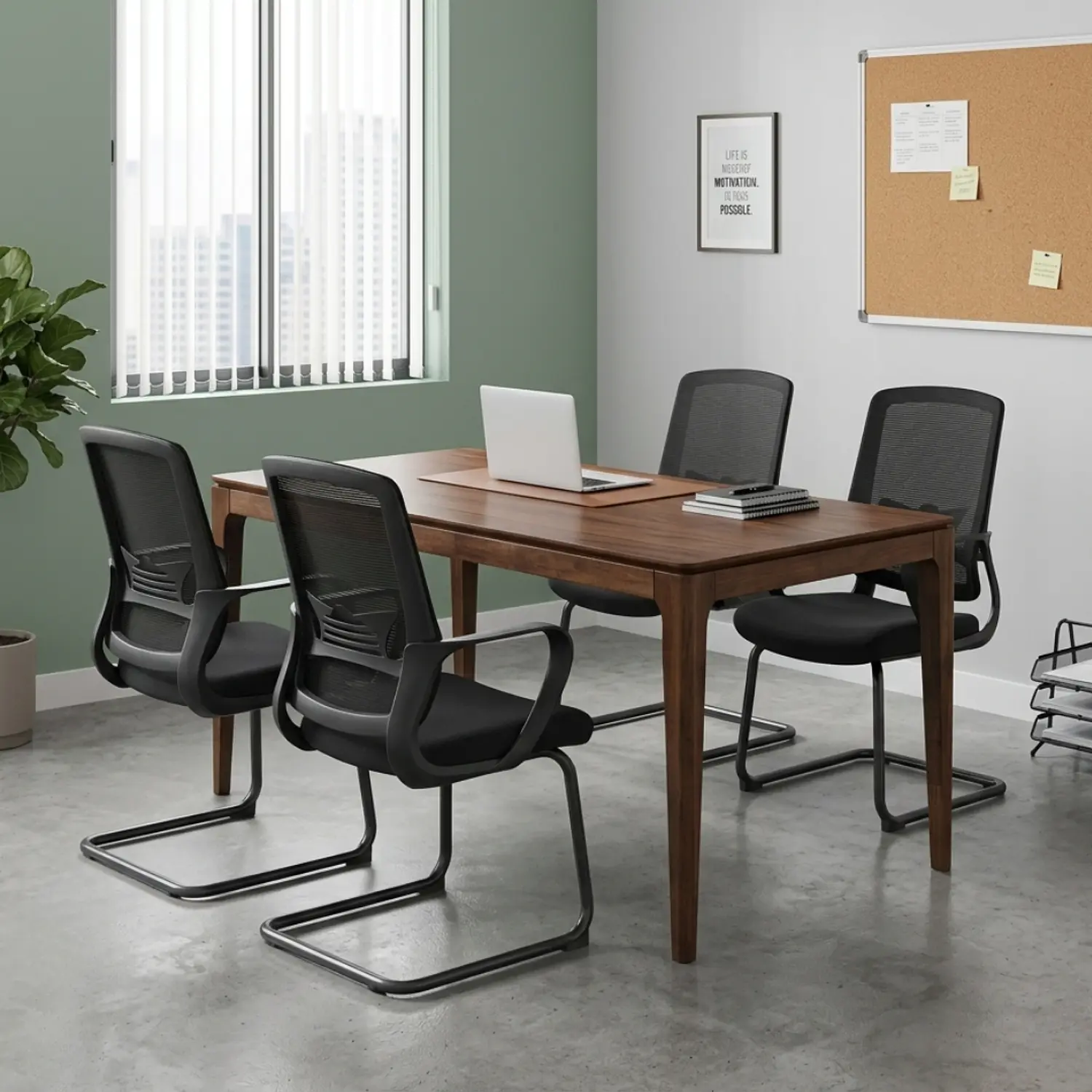 Mesa de Reuniones Rectangular de Madera para 4 y 6 Sillas  8