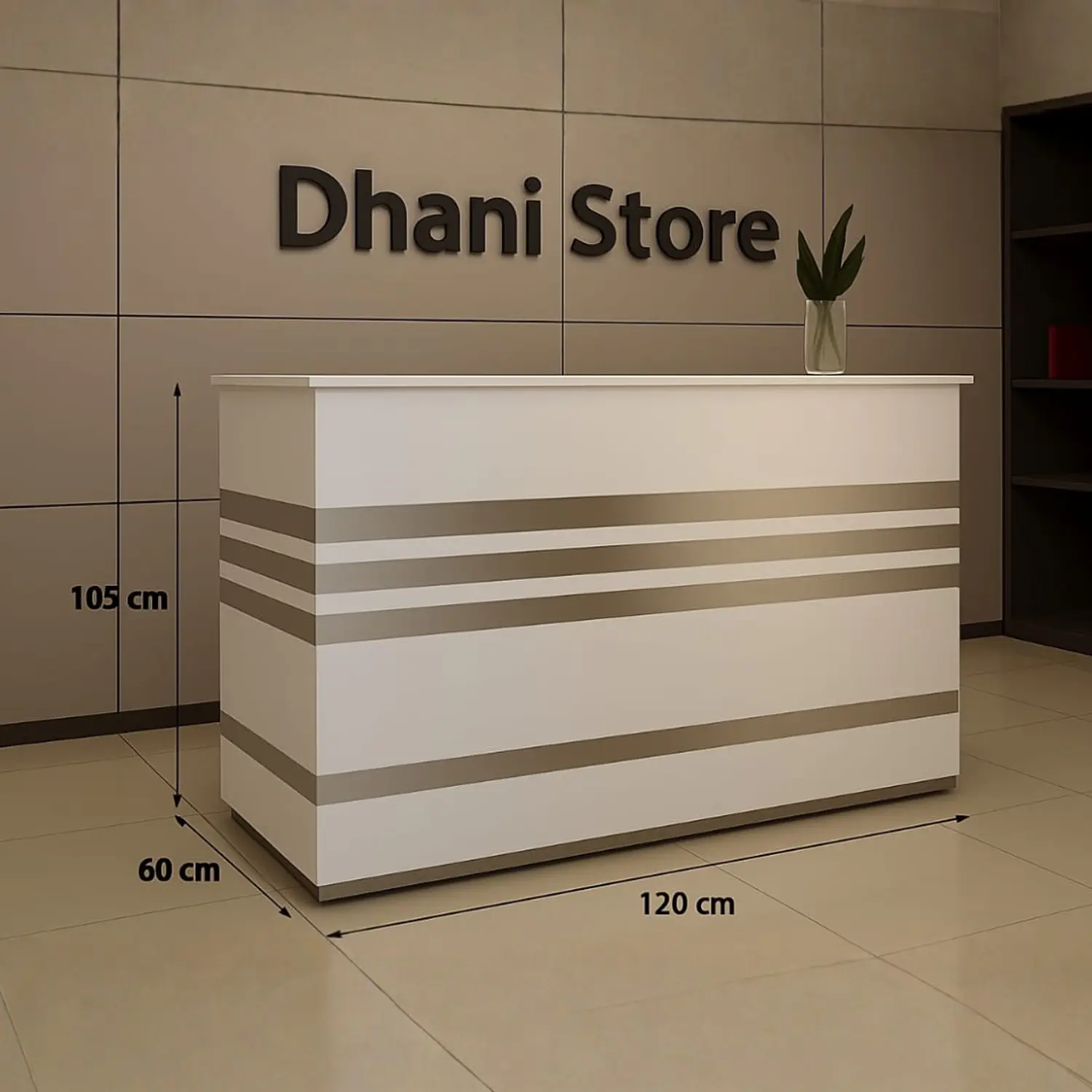 Mostrador de Recepción Moderno Blanco 120 cm para Oficina 4