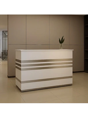 Mostrador de Recepción Moderno Blanco 120 cm para Oficina