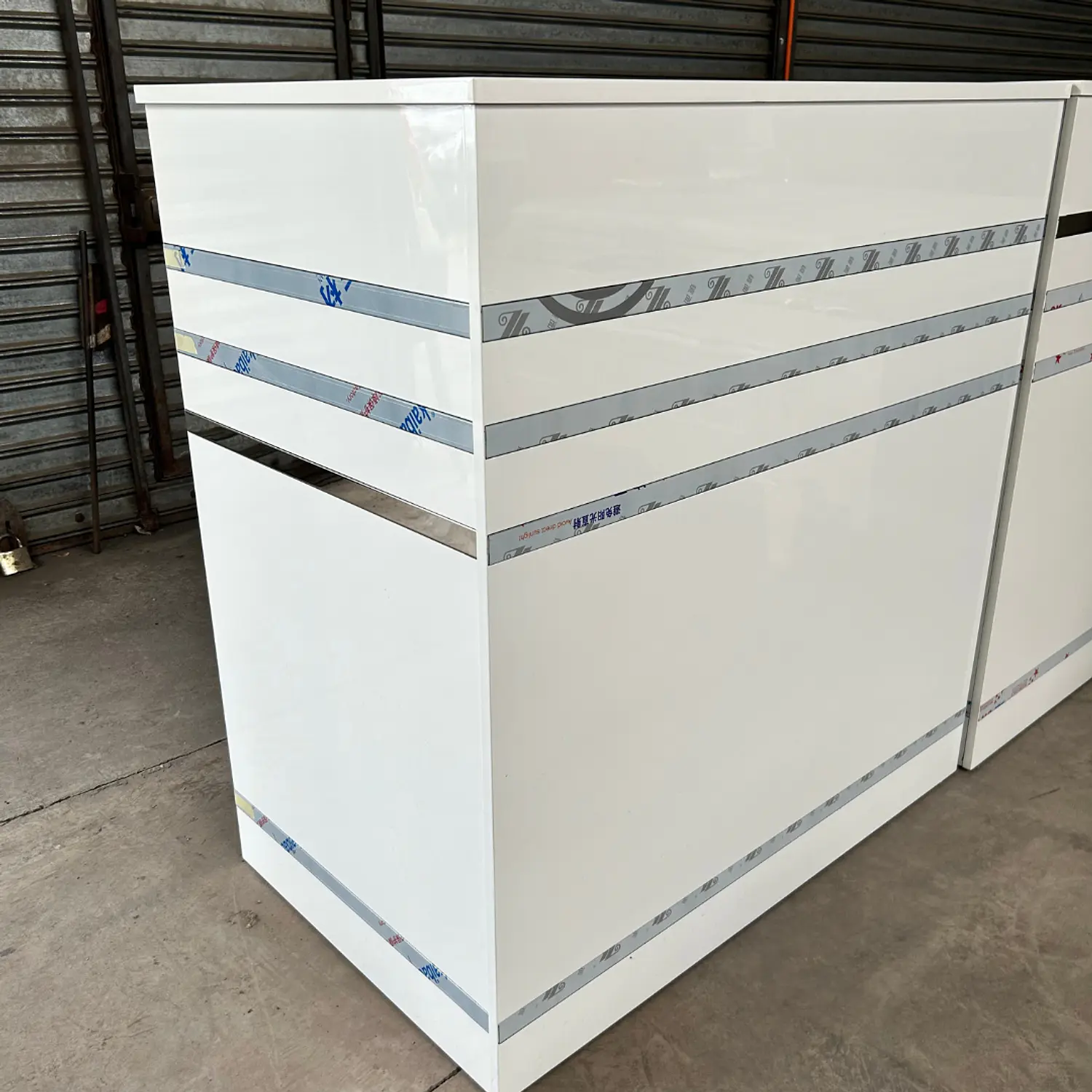 Mostrador de Recepción Moderno Blanco 120 cm para Oficina 6