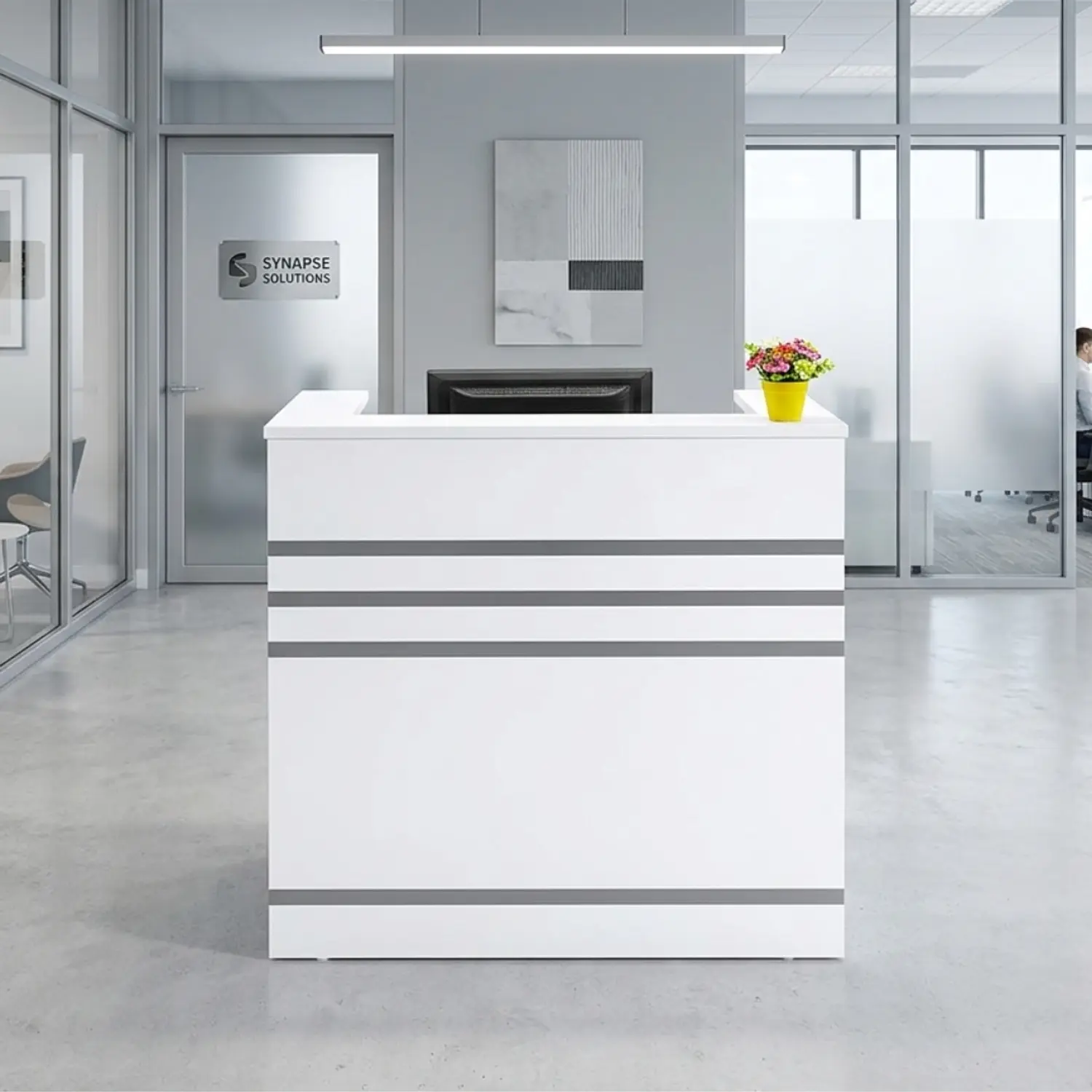 Mostrador de Recepción Blanco 100 cm para Oficina y Atención al Cliente 2