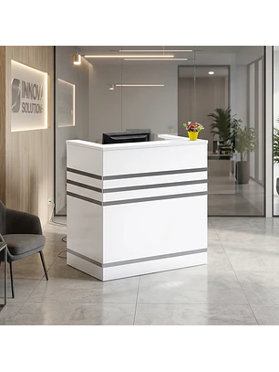 Mostrador de Recepción Blanco 100 cm para Oficina y Atención al Cliente
