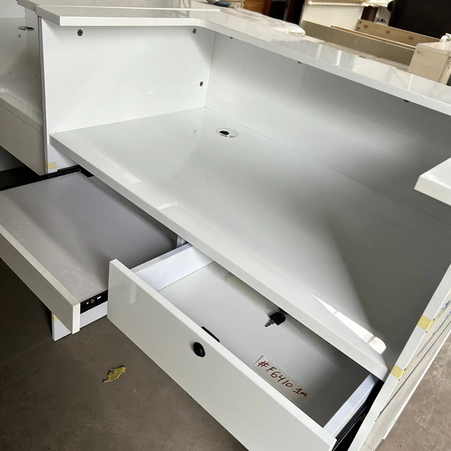 Mostrador de Recepción Blanco 100 cm para Oficina y Atención al Cliente 6