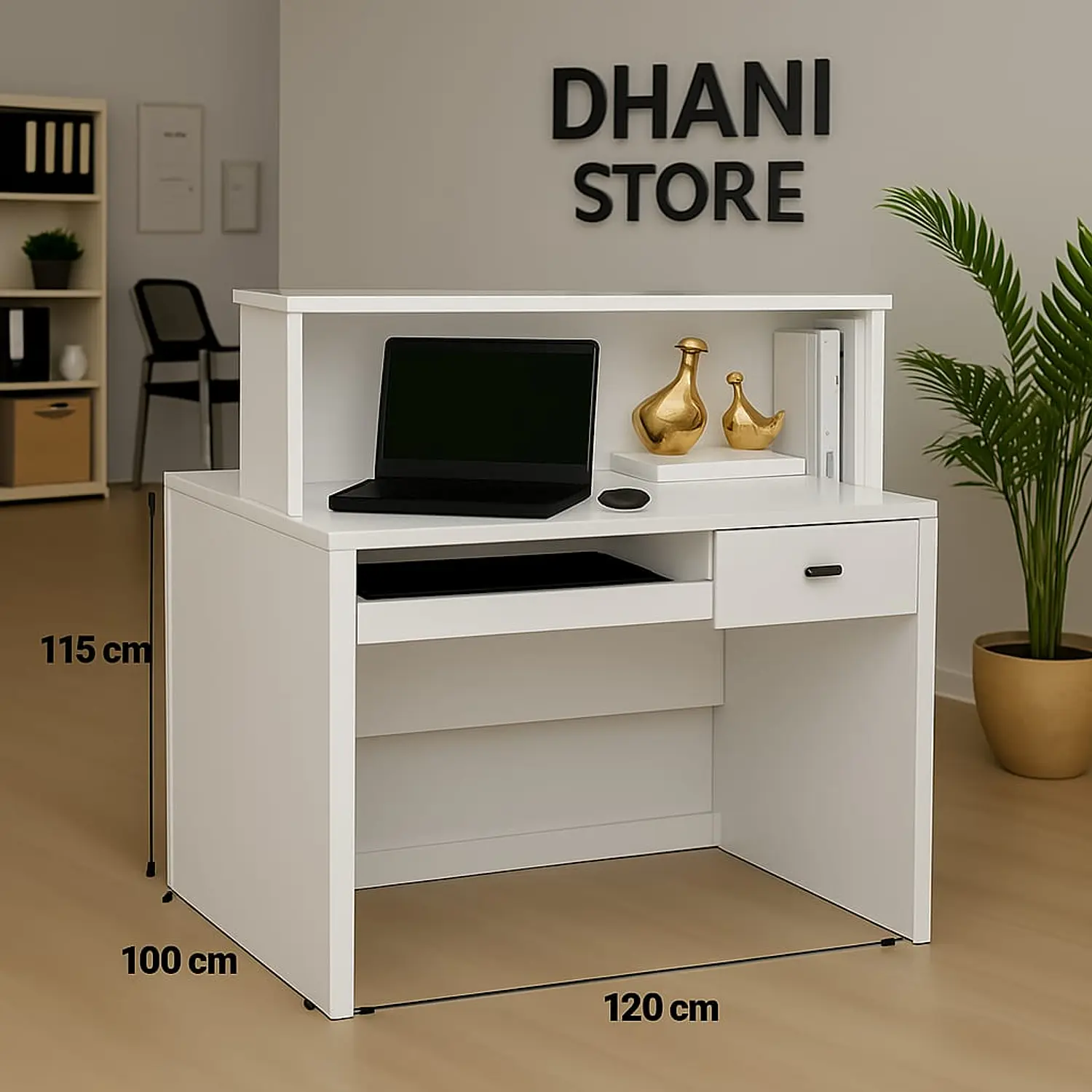 Mostrador de Recepción Blanco con Diseño Rombo Moderno 6