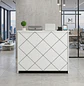 Mostrador de Recepción Blanco con Diseño Rombo Moderno - Miniatura 3
