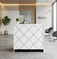 Mostrador de Recepción Blanco con Diseño Rombo Moderno - Miniatura 4