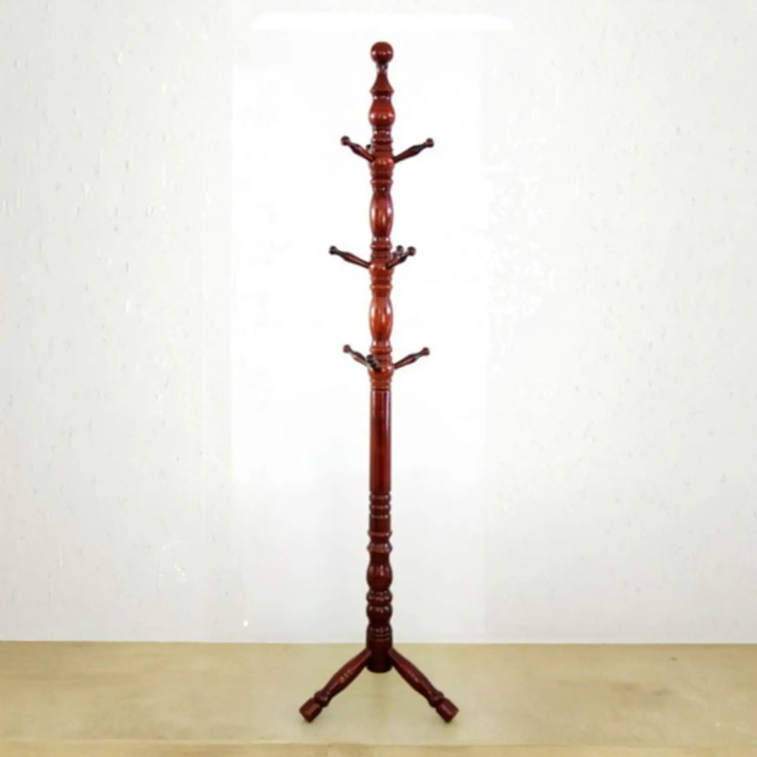 Perchero de Pie Clásico de Madera para Oficina y Recibidor 4