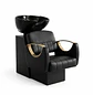 Lavapelo Profesional para Peluquería con Taza de Cerámica Blanca y Negro Detalles con Dorados – Ébano Dorado Pro - Miniatura 4