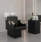 Lavapelo Profesional para Peluquería con Sillón Acolchado y Lavacabeza Cerámico Negro y Blanco - Miniatura 5