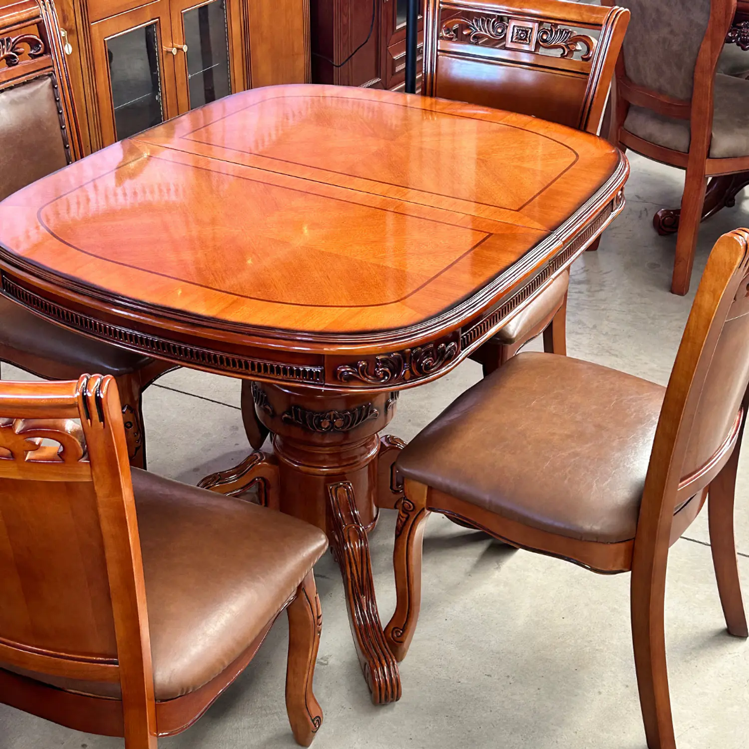 Comedor Extensible de 6 Sillas en Madera Roble Americano 7