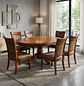 Comedor de 6 Sillas Oval Tallado en Madera Roble Americano  - Miniatura 1