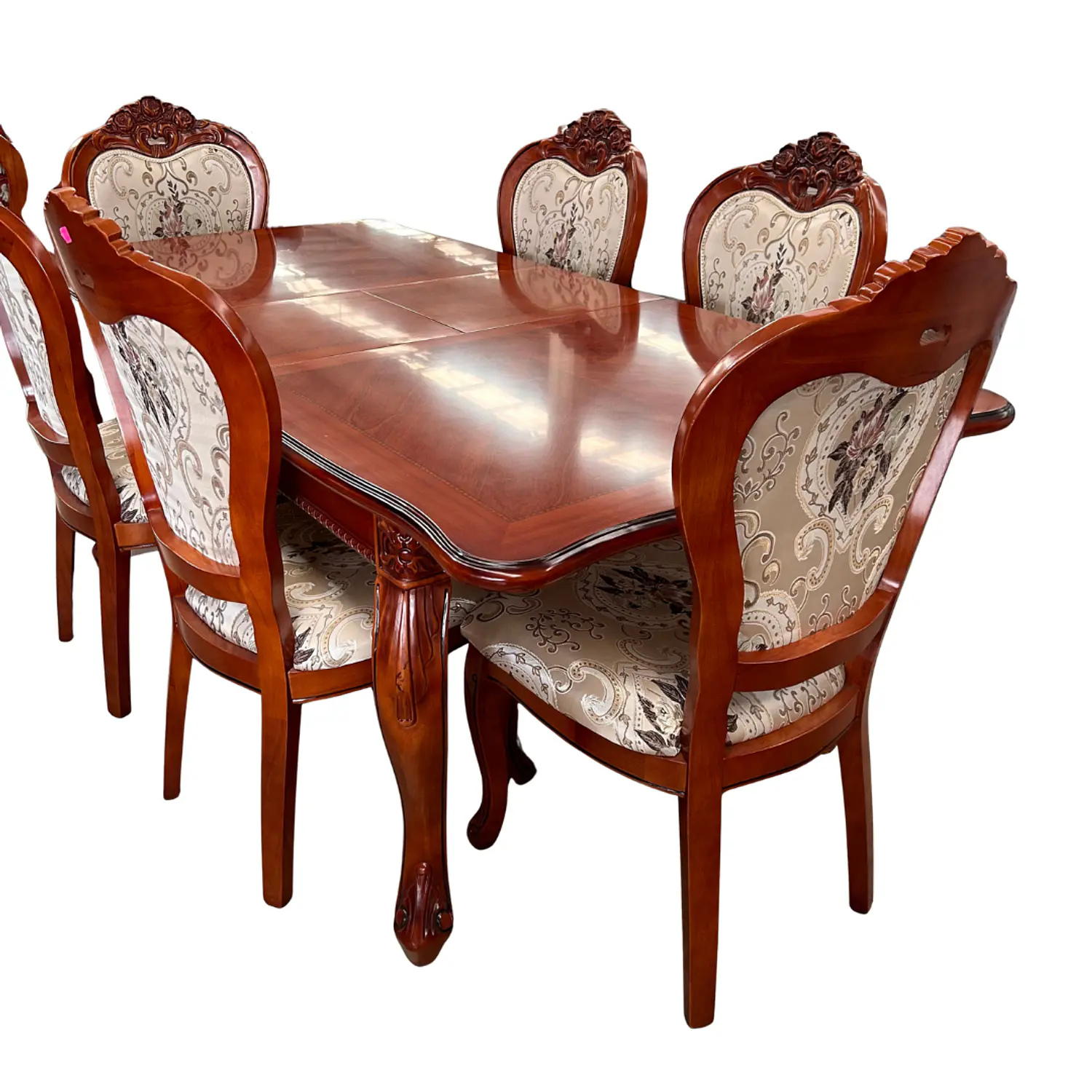 Comedor Clásico Retráctil de Roble Americano con 6 Sillas 4