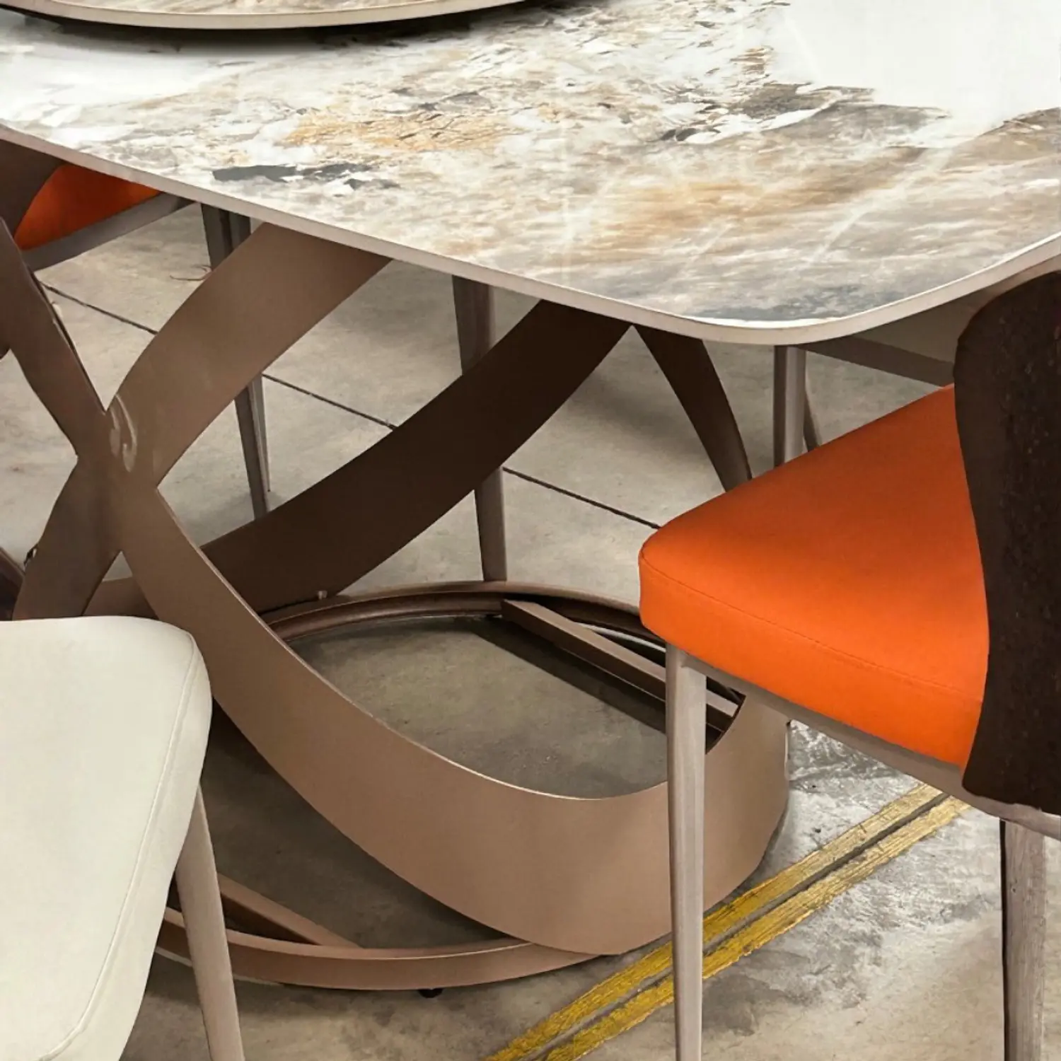  Comedor Rectangular con Cubierta en Piedra Sinterizada y 6 sillas en Ecocuero 5