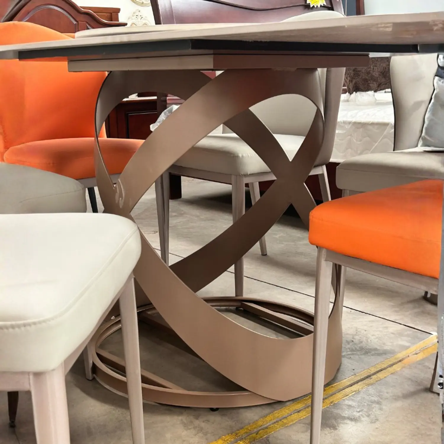  Comedor Rectangular con Cubierta en Piedra Sinterizada y 6 sillas en Ecocuero 7