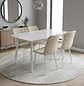 Comedor Rectangular con Diseño Mármol Blanco con 4 Sillas Color Beige - Miniatura 1