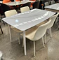 Comedor Rectangular con Diseño Mármol Blanco con 4 Sillas Color Beige - Miniatura 4