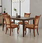 Juego de Comedor Rectangular de Madera con 4 Sillas con Detalles en el Tapiz  - Miniatura 1