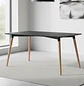 Mesa de Comedor Moderna Negra 120x80 Estilo Nórdico con Patas de Madera de Haya - Miniatura 1