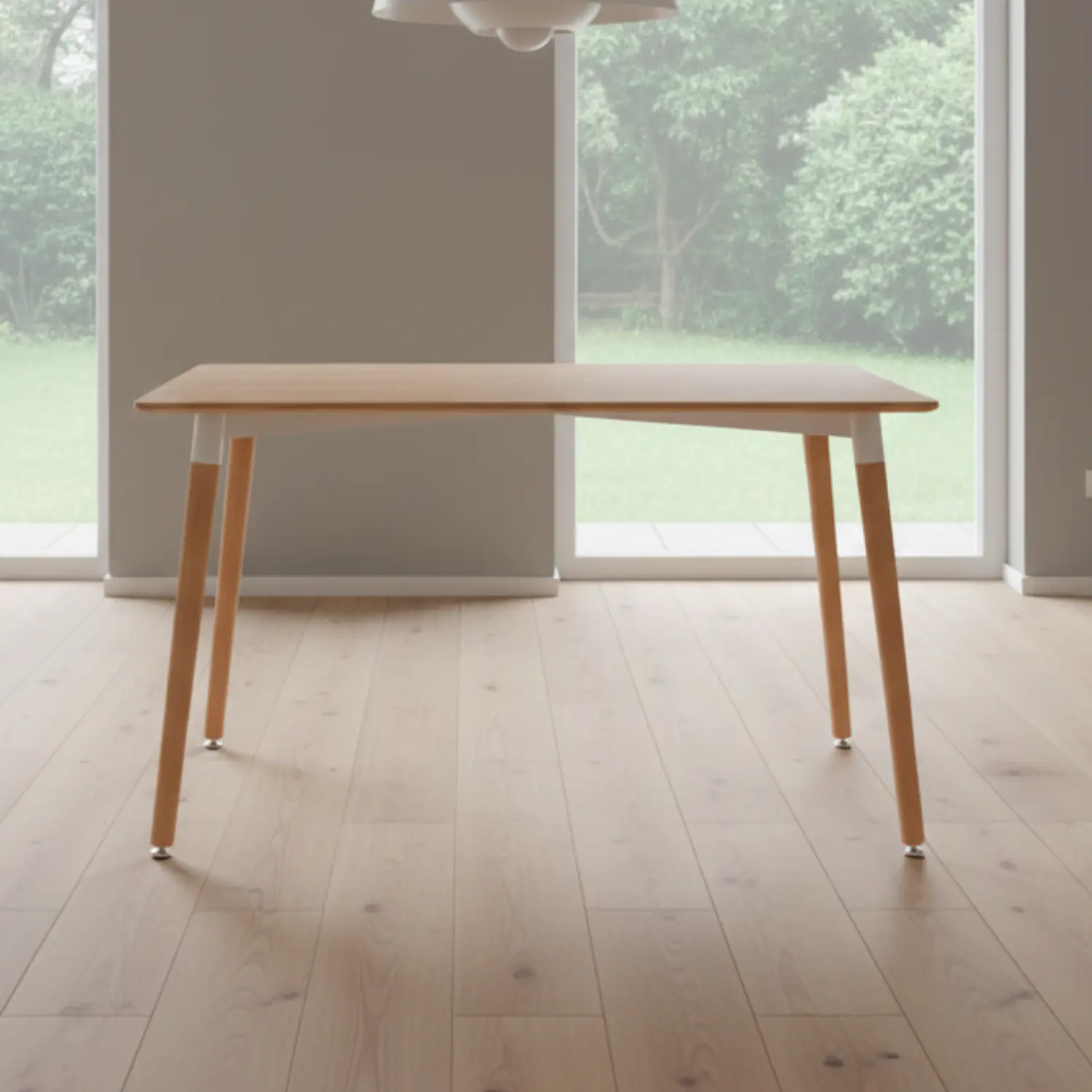 Mesa de Comedor Rectangular de Madera Eames 120x80 con Patas de Madera de Haya 3