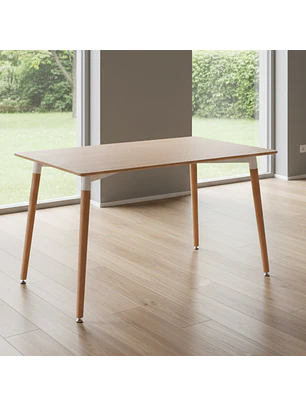 Mesa de Comedor Rectangular de Madera Eames 120x80 con Patas de Madera de Haya
