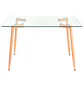 Mesa Rectangular 4 Puestos en Vidrio y Pata Tipo Madera 120x80 cm - Miniatura 3