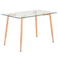 Mesa Rectangular 4 Puestos en Vidrio y Pata Tipo Madera 120x80 cm - Miniatura 4