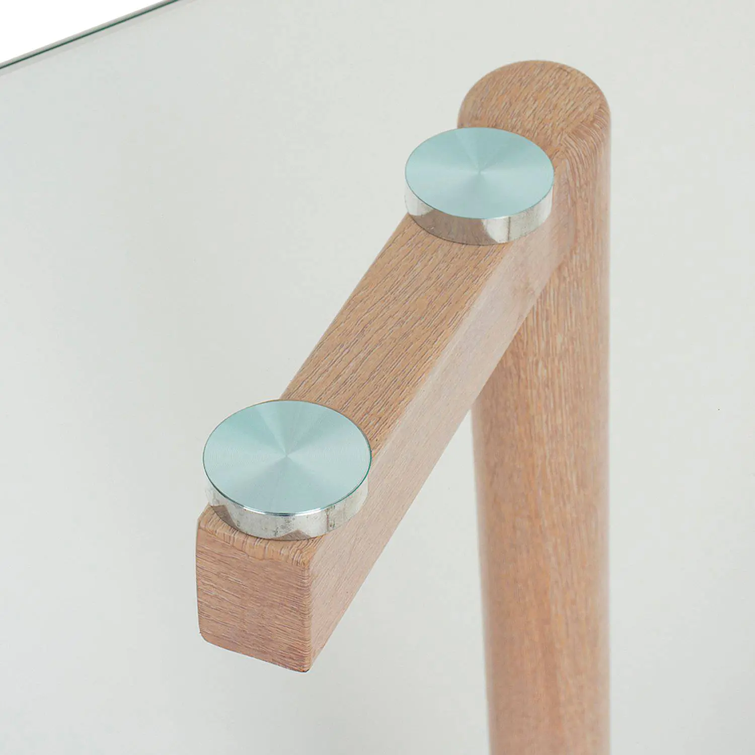 Mesa Rectangular 4 Puestos en Vidrio y Pata Tipo Madera 120x80 cm 5