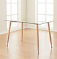 Mesa Rectangular 4 Puestos en Vidrio y Pata Tipo Madera 120x80 cm - Miniatura 1