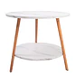 Mesa de Centro Nórdica de Dos Niveles con Efecto Mármol Blanco y Patas de Madera - Miniatura 6