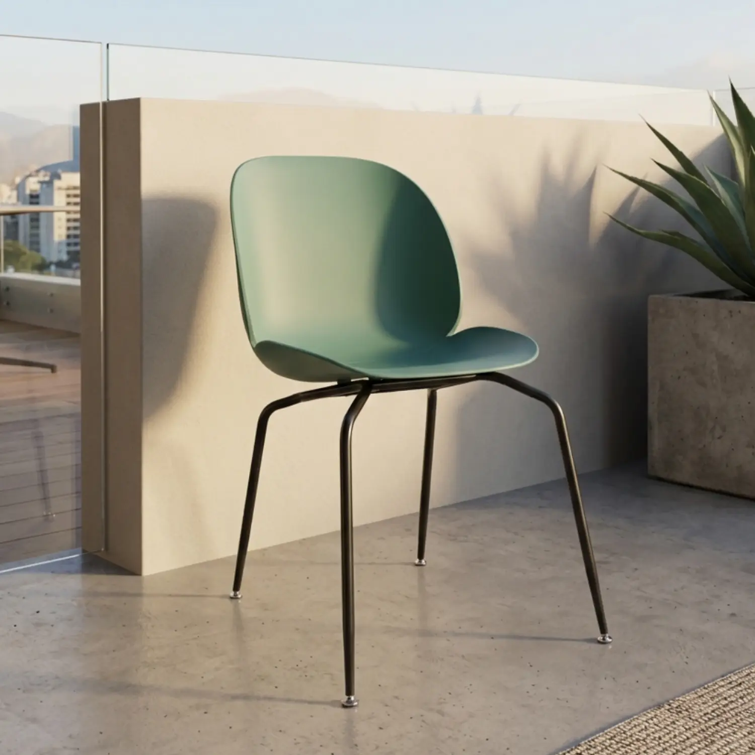 Silla de Terraza y Comedor Nórdica Industrial Apilable 6