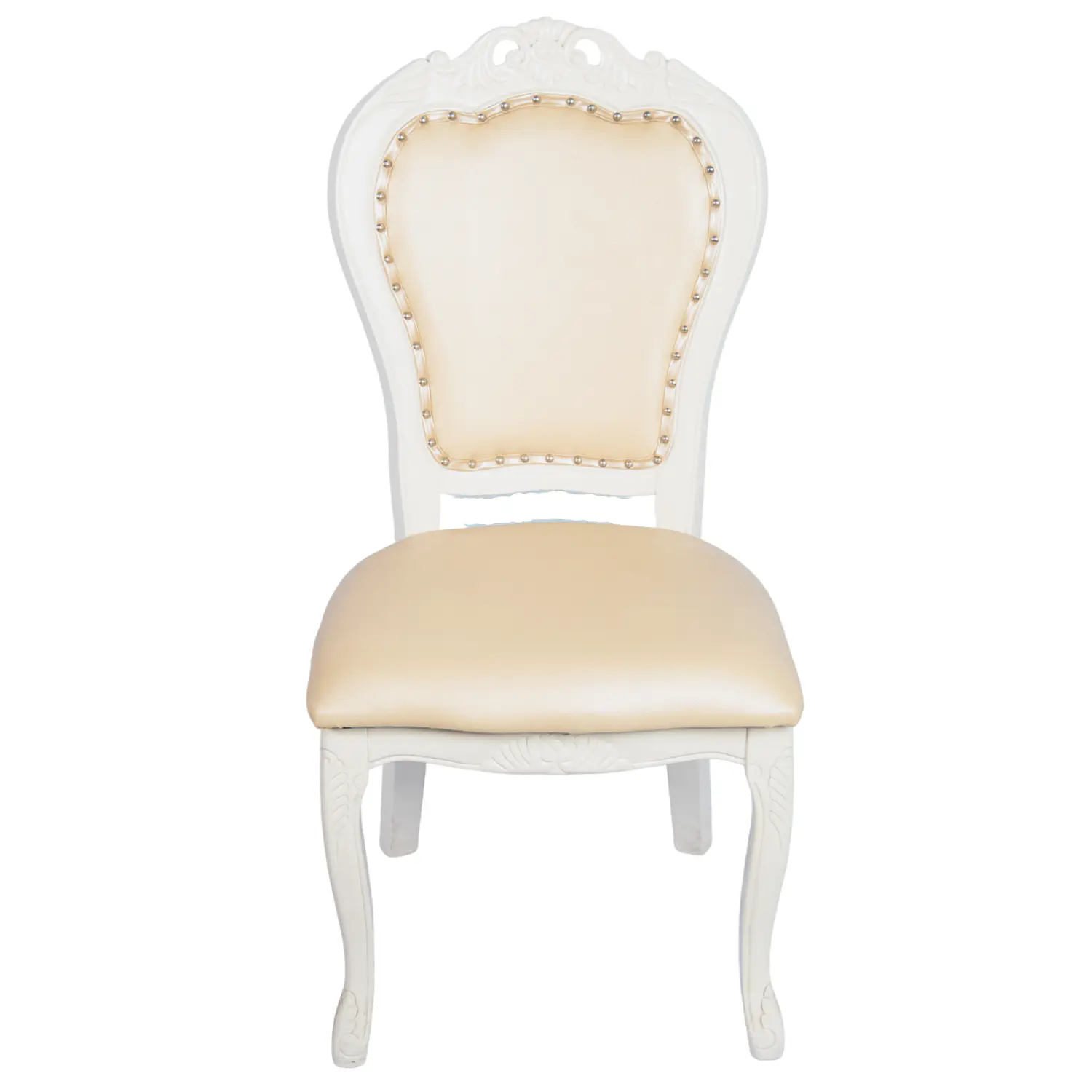 Juego de Comedor con Mesa Rectangular de Madera y 4 Sillas Tallada Blanca  3