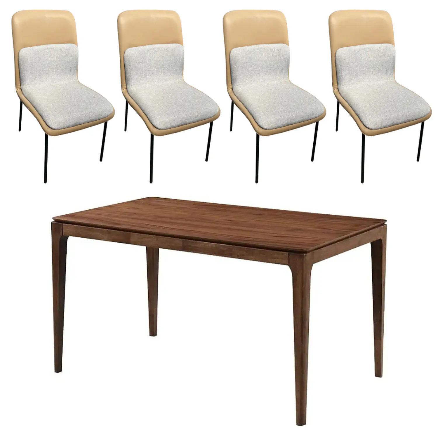 Comedor Clásico Moderno con Mesa Rectangular de Madera con 4 o 6 Sillas Tapizadas 4