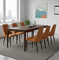 Comedor Moderno con Mesa Rectangular de Madera y 4 o 6 Sillas Tapizadas - Miniatura 1