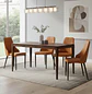 Comedor Moderno con Mesa Rectangular de Madera y 4 o 6 Sillas Tapizadas - Miniatura 3