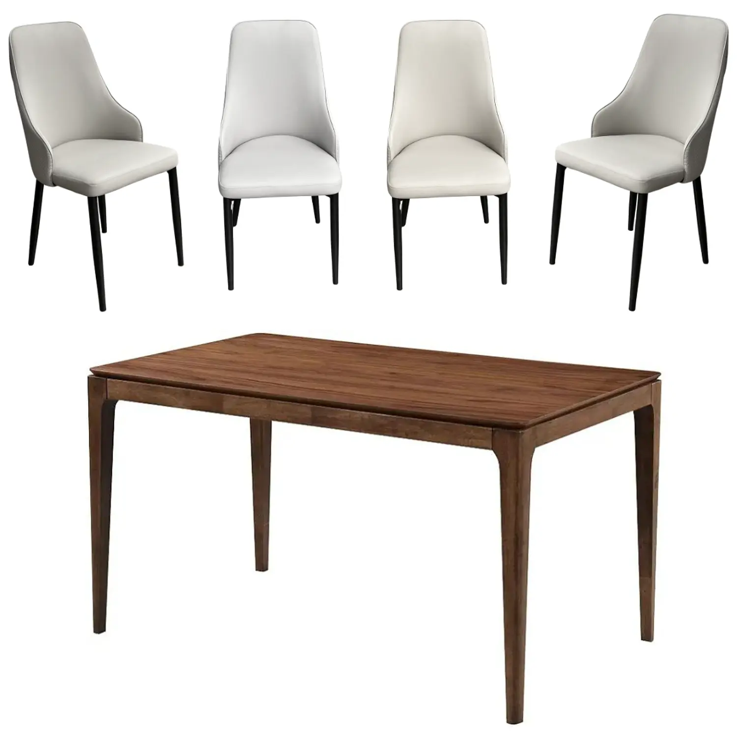 Juego de Comedor Moderno de Madera con 4 y 6 Sillas Tapizada  4