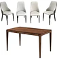 Juego de Comedor Moderno de Madera con 4 y 6 Sillas Tapizada  - Miniatura 4