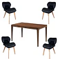 Comedor Rectangular Clásico de Madera y 4 Sillas Mariposa Negras - Miniatura 4