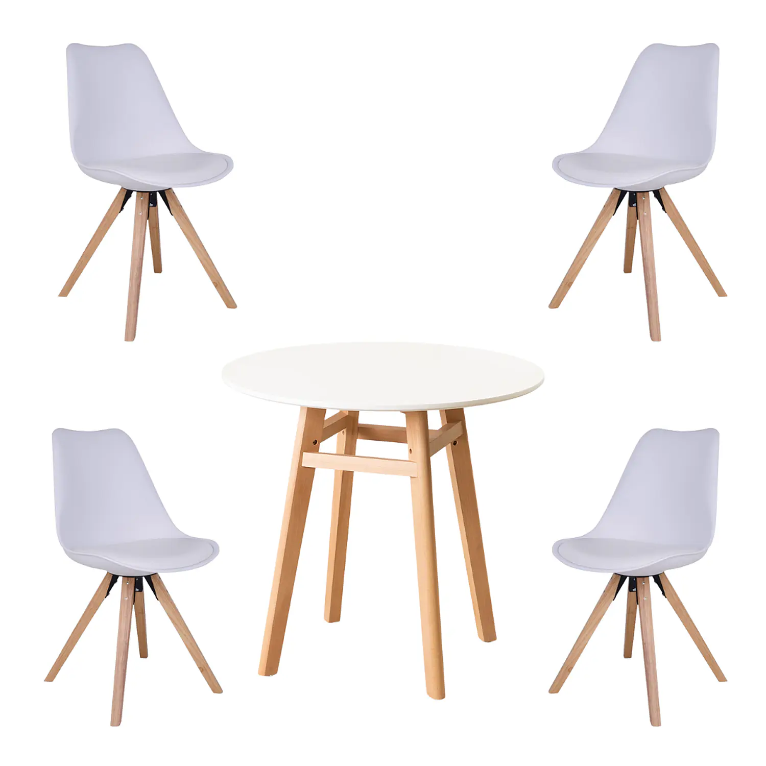 Comedor Redondo MDF Moderno con 4 Sillas Tulip  8