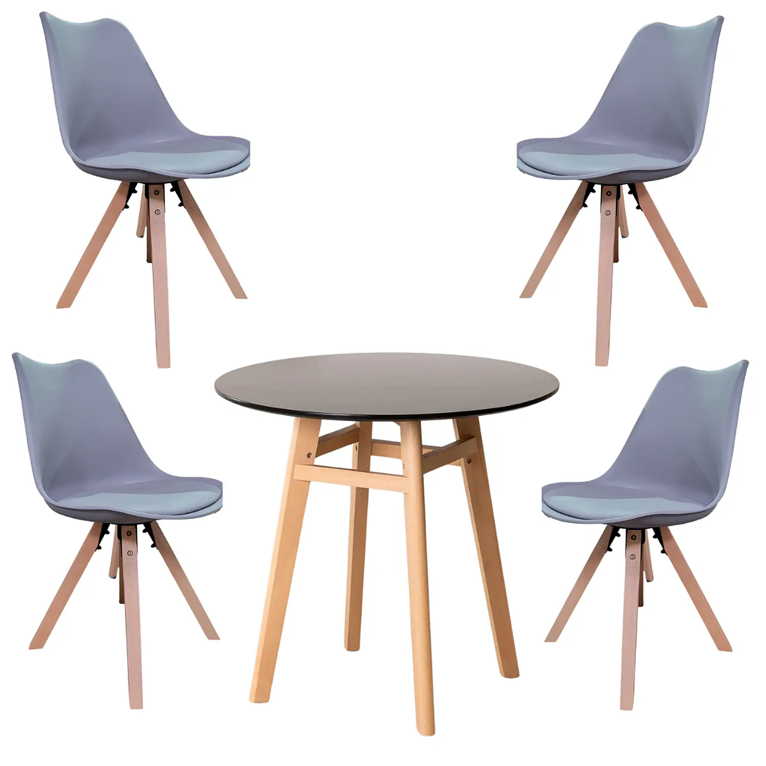 Comedor Redondo MDF Moderno con 4 Sillas Tulip  4